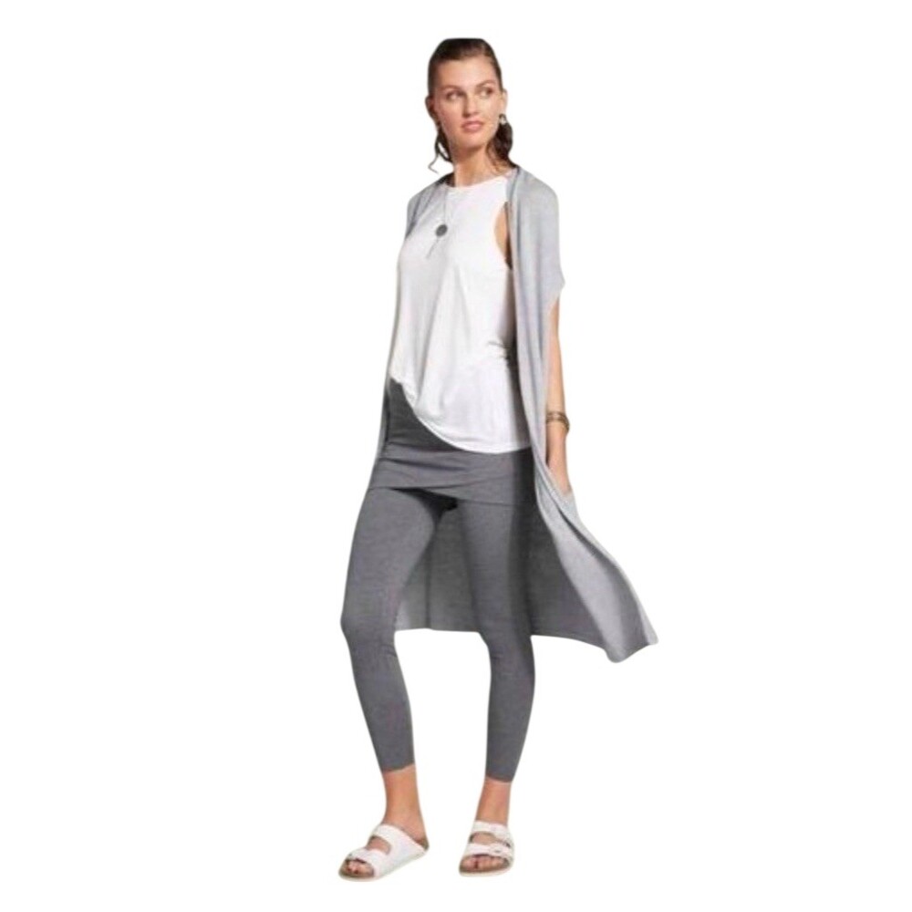 CAbi Sweater Vest Womens M Gray Hooded